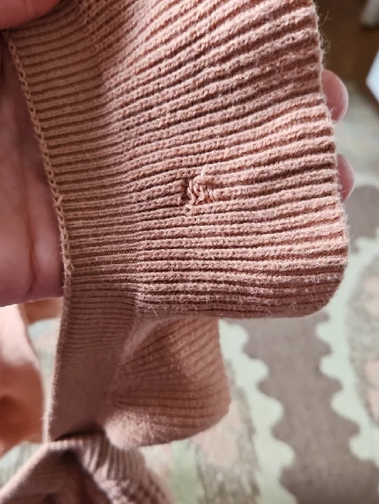 H&M Dusty Rose Ruffle Strap Knit Dress Pinafore - Picture 3 of 5